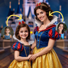 Custom Snow White Princess Portrait: Personalized Family Art (Digital File) - Image 1