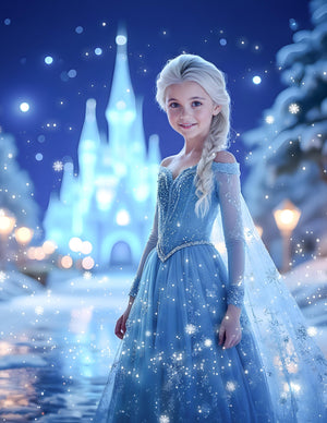 Personalized Princess Portrait: Custom Elsa Art, Birthday Gift (Digital File) - Image 2