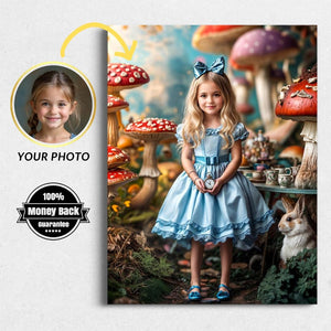 Custom Alice in Wonderland Portrait from Photo: Fantasy Birthday Gift (Digital File) - Image 1