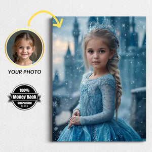 Personalized Princess Portrait: Custom Elsa Art, Birthday Gift (Digital File) - Image 1