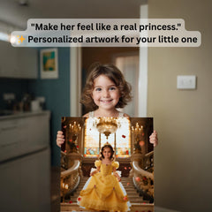 Personalized Princess Portrait: Custom Belle Art, Birthday Gift (Digital File or Print Options Available) - Image 3