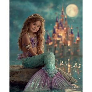 Custom Mermaid Portrait: Fantasy Princess Child Art, Digital or Canvas - Image 3