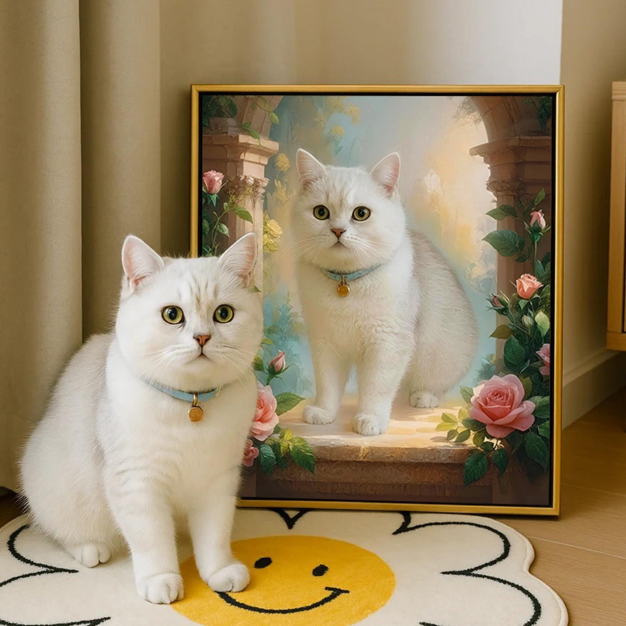 Custom Cat Portrait Canvas - Baroque Garden Style Pet Memorial - Image 2