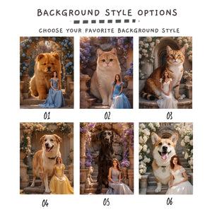 Custom Guardian Beast Portrait Digital Painting – Dreamy Pet & Owner Fantasy Art - Image 4