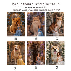 Custom Guardian Beast Portrait Digital Painting – Dreamy Pet & Owner Fantasy Art - Image 4