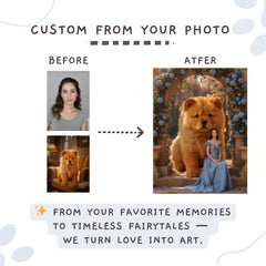 Custom Guardian Beast Portrait Digital Painting – Dreamy Pet & Owner Fantasy Art - Image 2