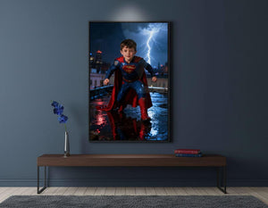 Custom Superman Portrait | Stormy Rooftop Scene | Dramatic Hero Art | Digital Download - Image 9