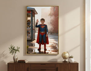 Custom Superman Portrait | Morning City Corner | Classic Hero Art | Digital Download - Image 7