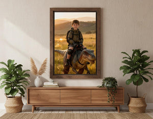Custom Dinosaur Portrait | Boy Riding Parasaurolophus | Grassland Adventure Art | Digital Download - Image 8