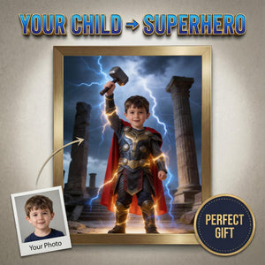 Custom Thor Portrait, Personalized God of Thunder Gift - Image 1