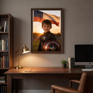 Custom Captain America Portrait, Patriotic Superhero Art for Boys - Image 10