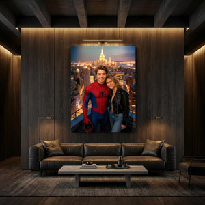 Custom Spider-Man Couple Portrait, Personalised Superhero Gift for Anniversary, Wall Art - Image 7