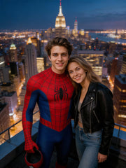 Custom Spider-Man Couple Portrait, Personalised Superhero Gift for Anniversary, Wall Art - Image 2