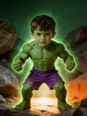 Custom Hulk Portrait, Personalized Superhero Gift for Boys - Image 2