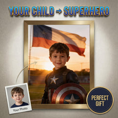 Custom Captain America Portrait, Patriotic Superhero Art for Boys - Image 1