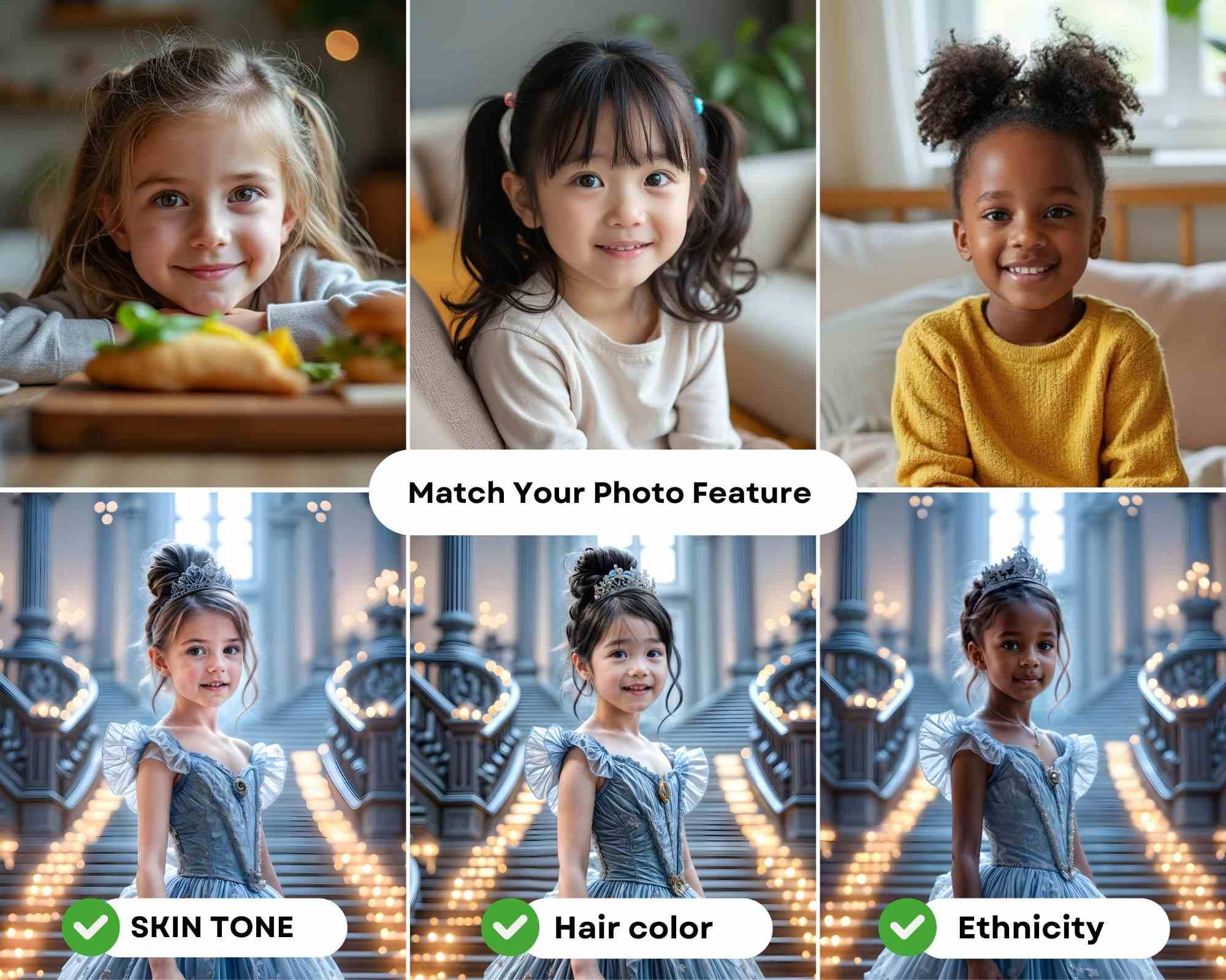 Personalized Princess Portrait: Custom Belle Art, Kids Birthday Gift (Digital File) - Image 3