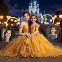 Personalized Princess Portrait: Custom Family Art (Digital File) - Image 1