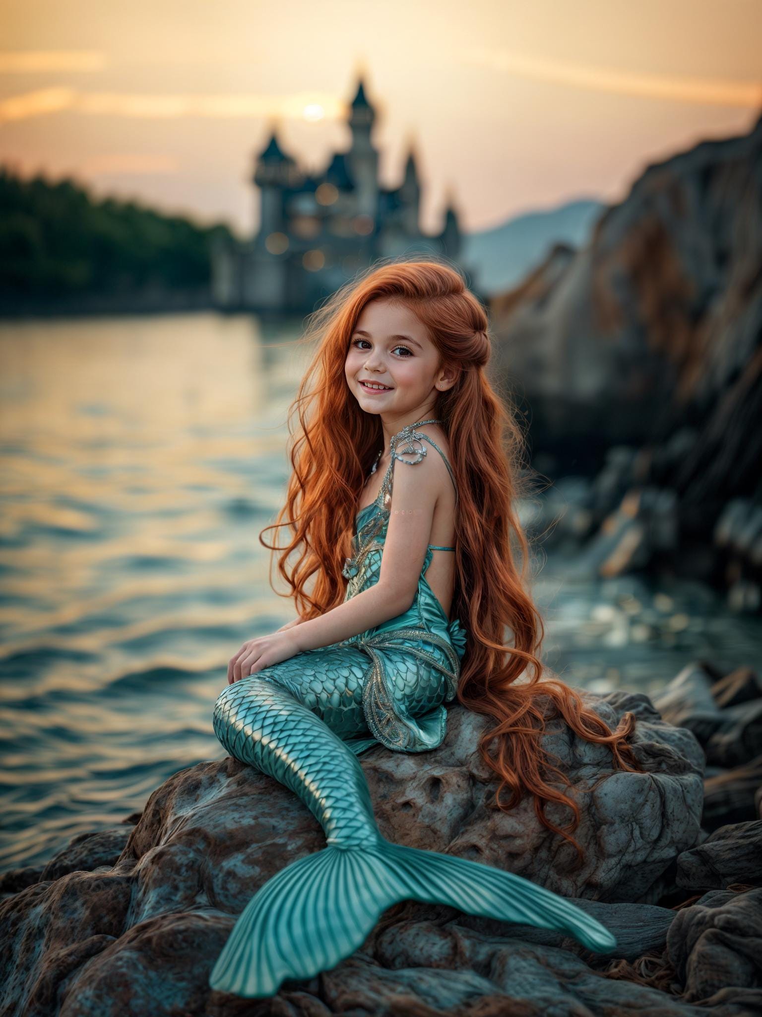 Personalized Mermaid Portrait: Custom Princess Art, Kids Birthday Gift (Digital File) - Image 2