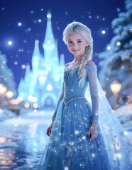 Personalized Princess Portrait: Custom Elsa Art, Birthday Gift (Digital File) - Image 2