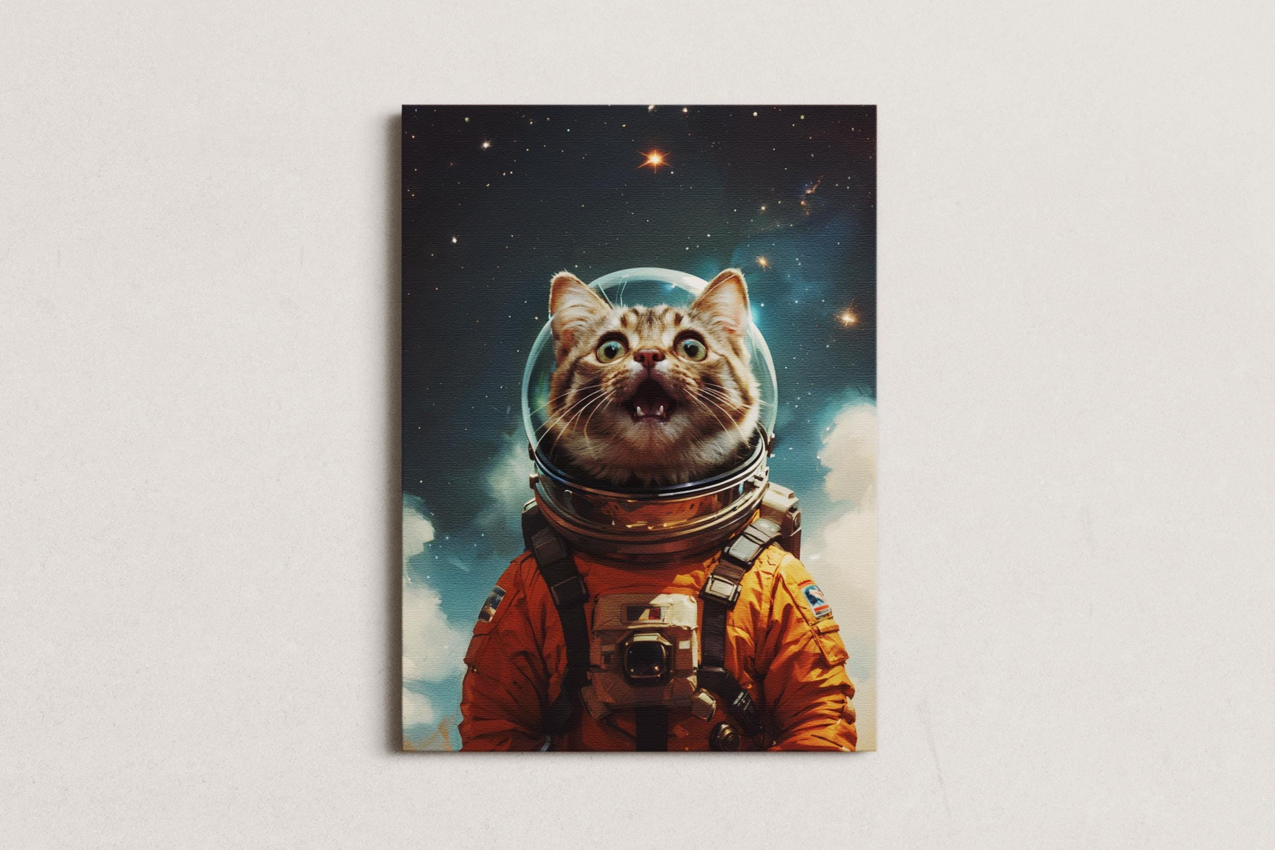 Cat Lover Gift | Astronaut Cat Portrait | Personalized Pet Wall Art | Custom Digital Artwork | Unique Home Decor - Image 5