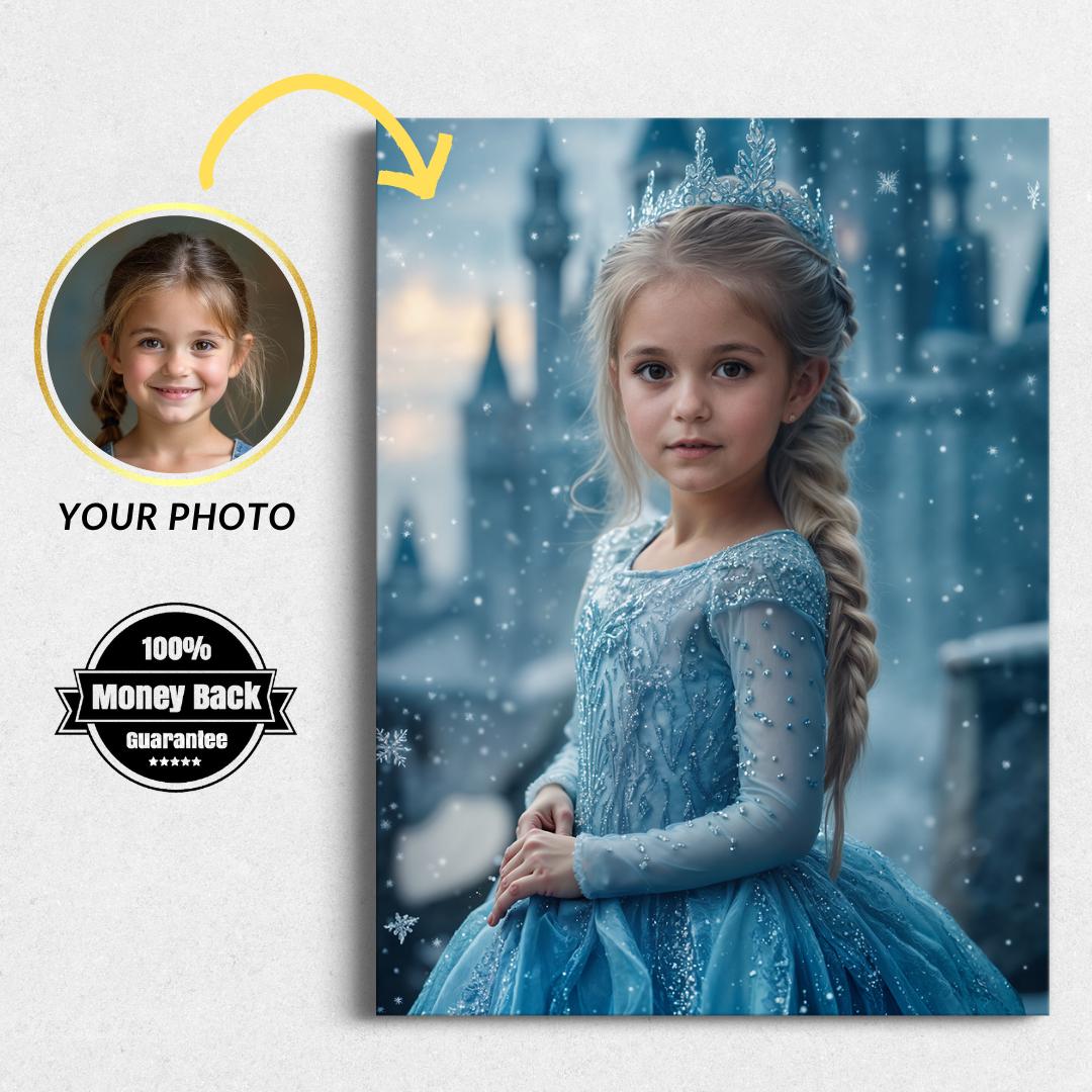 Personalized Princess Portrait: Custom Elsa Art, Birthday Gift (Digital File) - Image 1