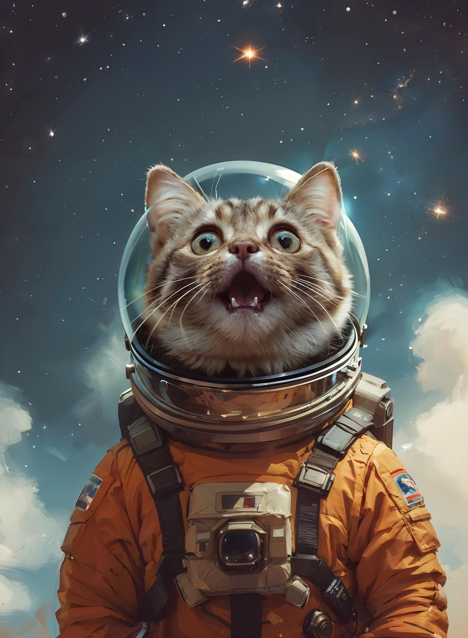 Cat Lover Gift | Astronaut Cat Portrait | Personalized Pet Wall Art | Custom Digital Artwork | Unique Home Decor - Image 4