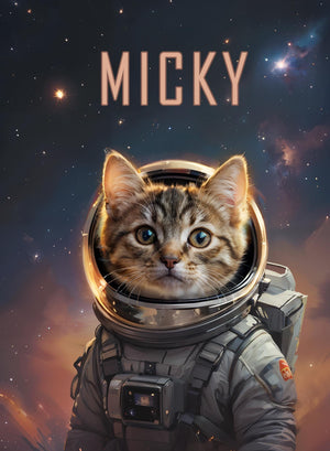 Cat Lover Gift | Astronaut Cat Portrait | Personalized Pet Wall Art | Custom Digital Artwork | Unique Home Decor - Image 2