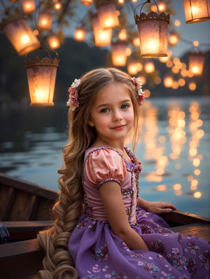 Personalized Rapunzel Princess Portrait: Custom Digital Art, Birthday Gift - Image 2