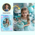 Personalized Mermaid Birthday Portrait: Custom Princess Invitation (Digital File) - Image 1