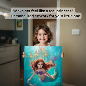 Personalized Mermaid Princess Portrait: Custom Digital Art, Birthday Gift - Image 2