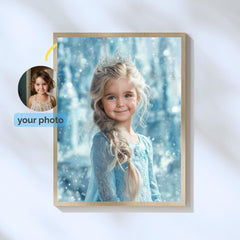 Personalized Elsa Princess Portrait: Custom Digital Art, Birthday Gift - Image 1