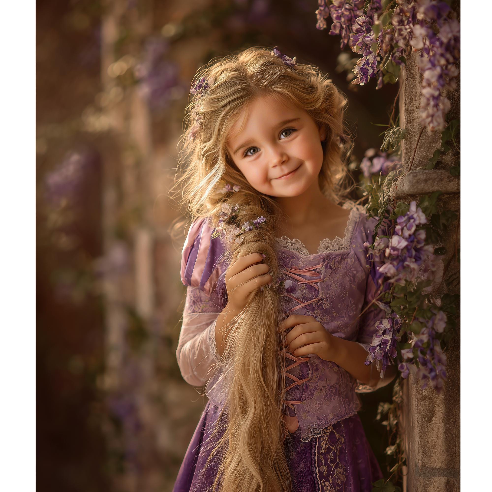 Custom Rapunzel Portrait: Fairytale Princess Art, Fantasy Child Gift - Image 2