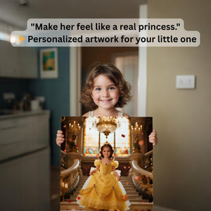 Personalized Princess Portrait: Custom Belle Art, Birthday Gift (Digital File or Print Options Available) - Image 3
