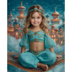 Custom Jasmine Portrait Digital or Canvas Print, Fantasy Princess Child Artwork Gift - Image 2