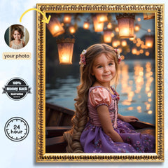 Personalized Rapunzel Princess Portrait: Custom Digital Art, Birthday Gift - Image 1