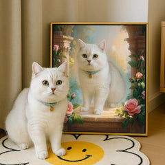 Custom Cat Portrait Canvas - Baroque Garden Style Pet Memorial - Image 2