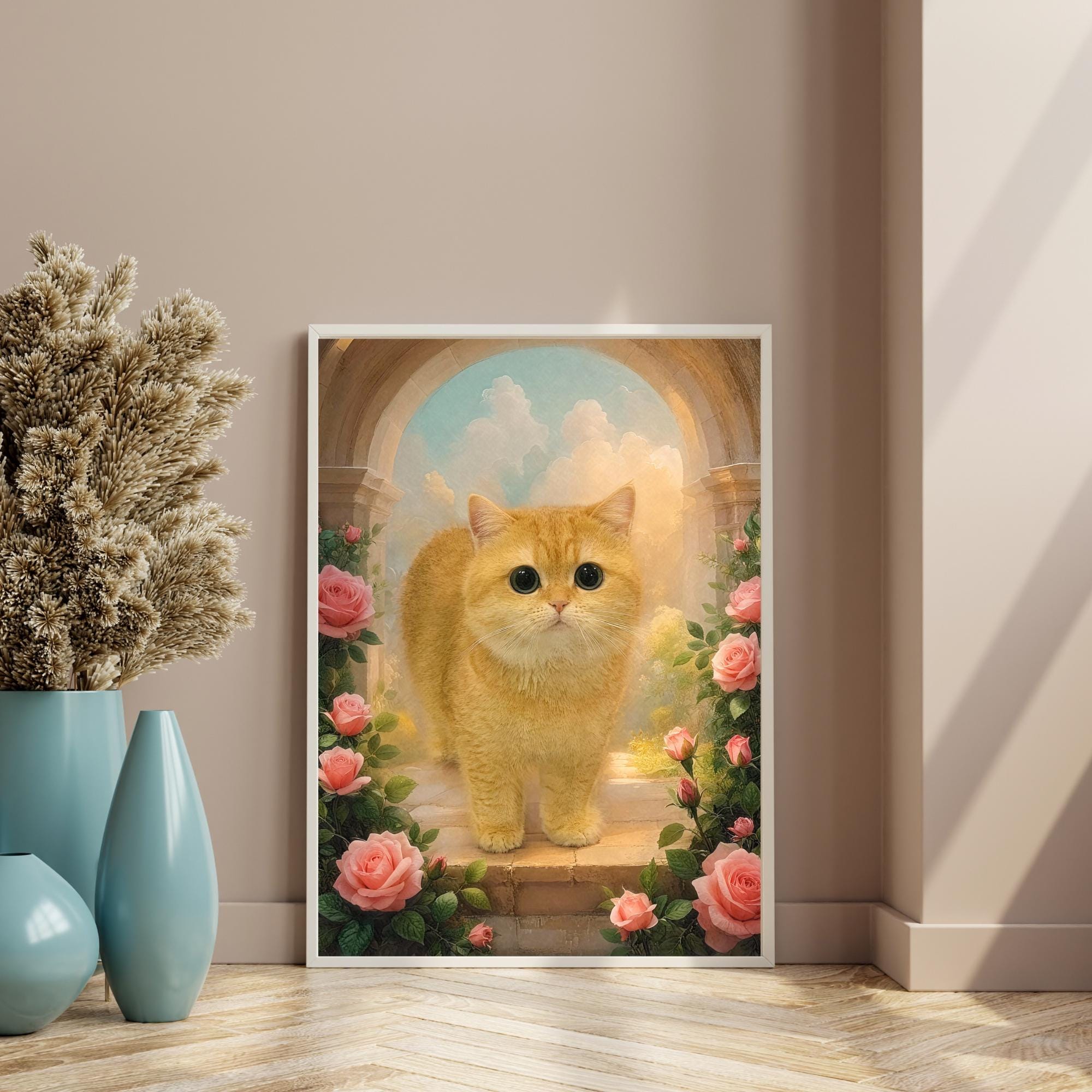 Custom Cat Portrait Canvas - Baroque Garden Style Pet Memorial - Image 4