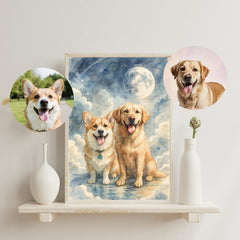 Custom Dog Portrait Watercolor - Celestial Pet Memorial Print - Image 4