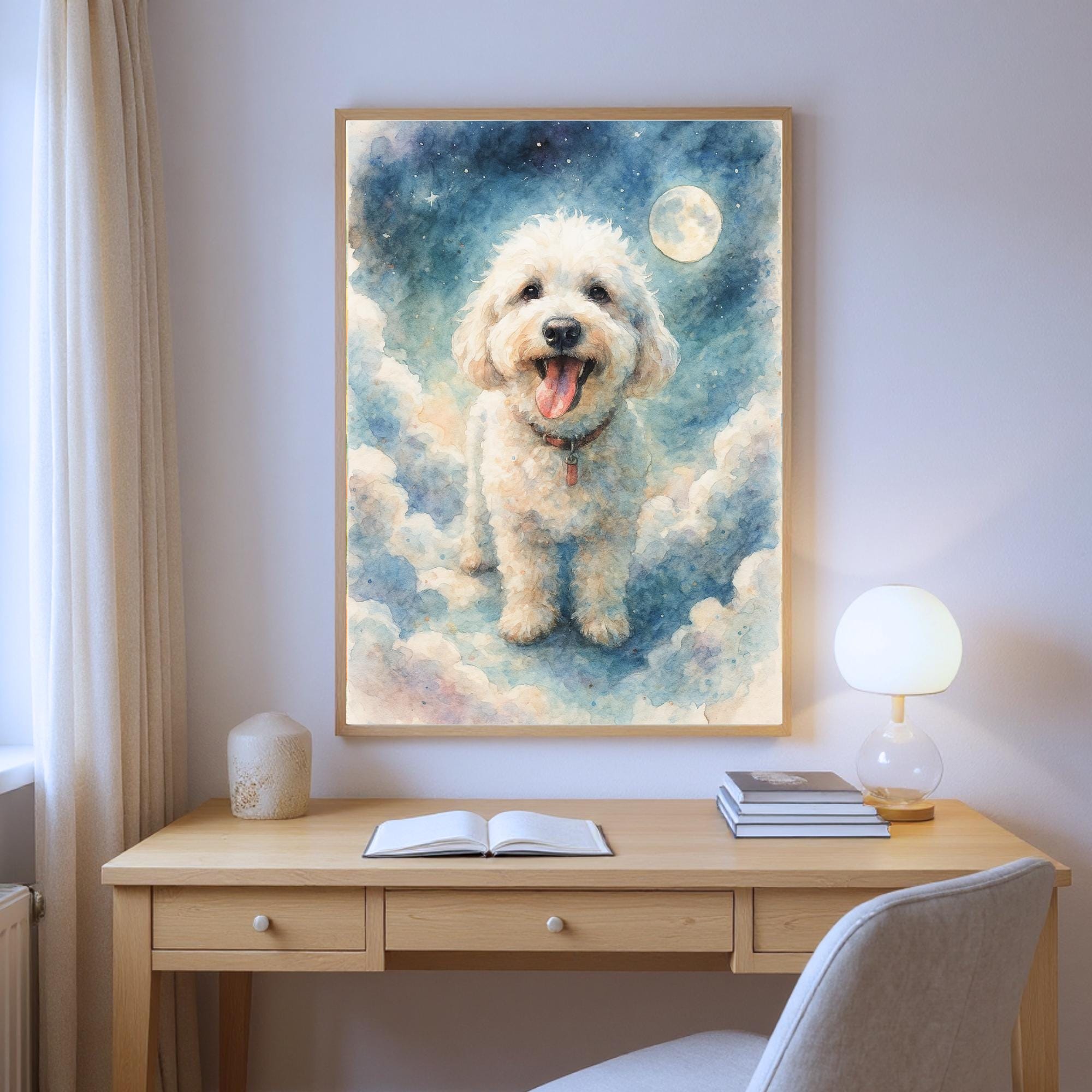 Custom Dog Portrait Watercolor - Celestial Pet Memorial Print - Image 7