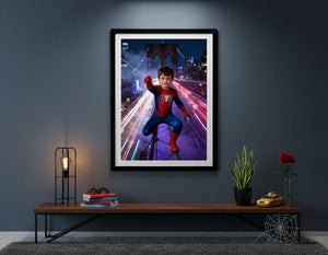 Custom Spiderman Portrait | Boy on Brooklyn Bridge | Superhero City Art | Digital Download - Image 10