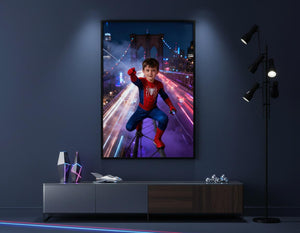 Custom Spiderman Portrait | Boy on Brooklyn Bridge | Superhero City Art | Digital Download - Image 8