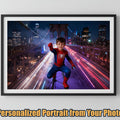 Custom Spiderman Portrait | Boy on Brooklyn Bridge | Superhero City Art | Digital Download - Image 1
