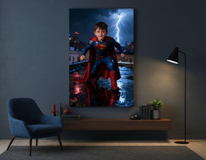 Custom Superman Portrait | Stormy Rooftop Scene | Dramatic Hero Art | Digital Download - Image 8