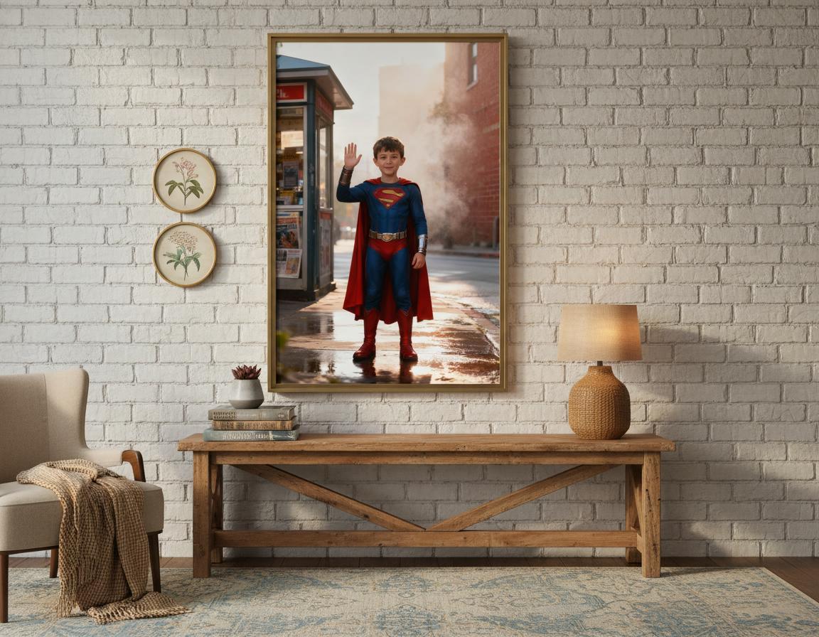 Custom Superman Portrait | Morning City Corner | Classic Hero Art | Digital Download - Image 8