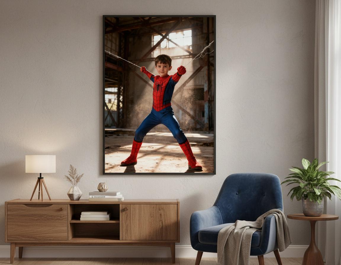 Custom Spiderman Portrait | Industrial Warehouse Scene | Superhero Wall Art | Digital Download - Image 9