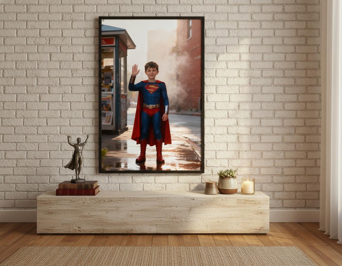 Custom Superman Portrait | Morning City Corner | Classic Hero Art | Digital Download - Image 9