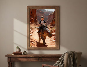 Custom Dinosaur Portrait | Boy Riding Pachyrhinosaurus | Canyon Adventure Art | Digital Download - Image 7