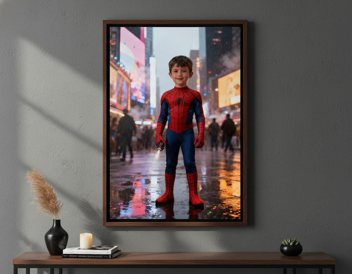 Custom Spiderman Portrait | Times Square Neon Art | Superhero Boy Gift | Digital Download - Image 8