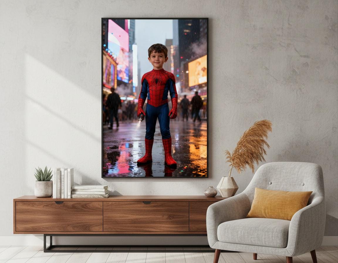 Custom Spiderman Portrait | Times Square Neon Art | Superhero Boy Gift | Digital Download - Image 9