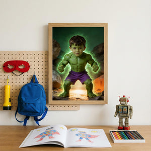 Custom Hulk Portrait, Personalized Superhero Gift for Boys - Image 10